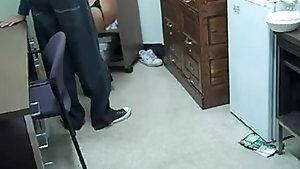 Busty office MILF gives me a blowjob