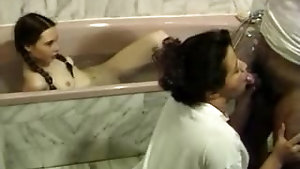 Horny MILF Fucked Hard By Young Dude In Bathroom